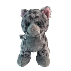 Build A Bear Promise Pets Gray Kitten Plush 12" Spots Green Eyes Stuffed Animal